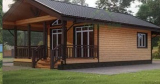 Проект одноэтажного дома из бруса с террасой - Строительство в Верхнем Уфалее от Строй-Врф от 133653 руб.